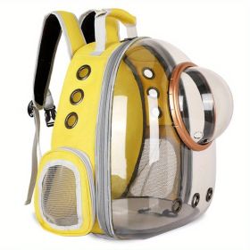 Pet Carrier Backpack, Space Capsule Bubble Cat Backpack Carrier, Waterproof Pet Backpack Outdoor Use (Color: yellow)
