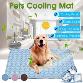 Dog Mat Cooling Summer Pad Mat For Dogs Cat Blanket Sofa Breathable Pet Dog Bed Summer Washable For Small Medium Large Dogs Car (Color: mesh cloth blue, size: S 50x40 cm)