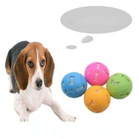 Fashion Natural Rubber Ball Pet Toy Cute Hollow Footprint Training Elastic Durable Chew Play Ball Toy for Dog and Cat (Color: Blue)