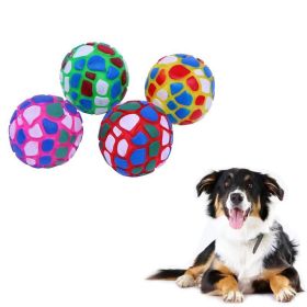Dog Chew Toy Natural Rubber Puzzle Ball Dog Geometric Safety Toys Ball for Small Medium Large Dogs Playing Pet Training Supplies (Color: yellow)