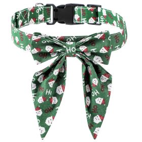 Sunflower Christmas Pet Collar Pet Bow Tie Collar With Adjustable Buckle For Dogs And Cats (Color: dark green, size: S)
