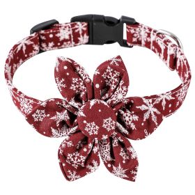 Sunflower Christmas Pet Collar Pet Bow Tie Collar With Adjustable Buckle For Dogs And Cats (Color: Dark Red, size: XS)