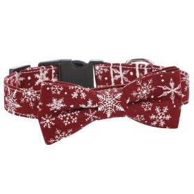 Sunflower Christmas Pet Collar Pet Bow Tie Collar With Adjustable Buckle For Dogs And Cats (Color: Red, size: XS)