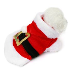 Christmas Pet Clothes For Small & Medium Dog; Santa Claus Dog Hoodie; Winter Pet Jacket (Color: Red, size: XS)
