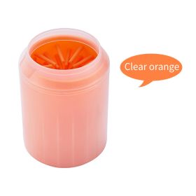 1pc Pet Paw Cleaner. Pet Cleaning Foot Cup For Dog And Cat; Pet Grooming Supplies (Color: Orange, size: L)