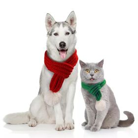 Pet knit Christmas scarf Creative teddy scarf cat dog pet supplies pet clothing dog scarf; cat scarf (colour: gray, size: M)