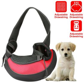 Pet Carrier for Dogs Cats Hand Free Sling Adjustable Padded Strap Tote Bag Breathable Shoulder Bag Carrying Small Dog Cat (Color: Red, size: S)