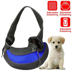 Pet Carrier for Dogs Cats Hand Free Sling Adjustable Padded Strap Tote Bag Breathable Shoulder Bag Carrying Small Dog Cat (Color: Blue, size: S)