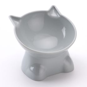 Nordic Style Pet Bowl Protective Cervical Kneeling High Foot Anti-tumble Plastic Oblique Mouth