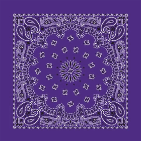 BANDANNA Paisley Purple 12pk