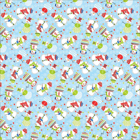 BANDANNA Holiday Snowmen Light Blue