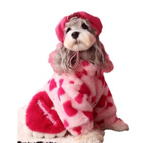 Dog Clothes Warm Love Plush Coat