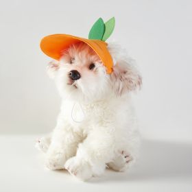 Pet Sunshade And Sunscreen Strap Orange Shape Hat