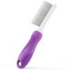 Pet Comb with Long & Short Stainless Steel Teeth for Removing Matted Fur; Knots & Tangles  Detangler Tool Accessories for Safe & Gentle DIY Dog & C