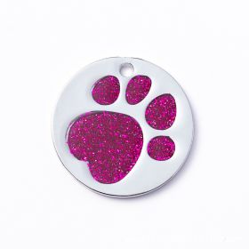 Personalized Dog Tags; Engraved Footprints Cat Tags; Anti-lost Round Pet ID Tags For Dogs & Cats