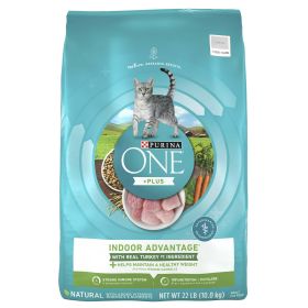 Purina One +Plus Indoor Advantage Dry Cat Food Turkey 22 lb Bag