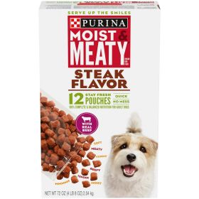 Purina Moist and Meaty Steak Flavor Beef Wet Dog Food 72 oz