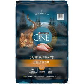Purina One +Plus True Instinct Dry Cat Food Chicken, Grain-Free, 14.4 lb Bag