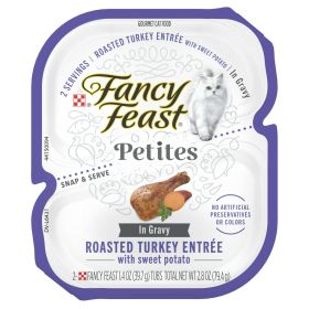 Purina Fancy Feast Petites Wet Cat Food Turkey Sweet Potato, 2.8 oz Tubs (12 Pack)