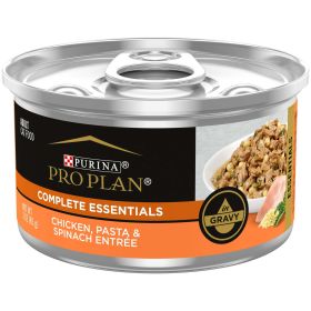 Purina Pro Plan Complete Essentials Wet Cat Food Chicken Pasta Spinach, 3 oz Cans (24 Pack)