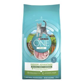 Purina One +Plus indoor Advantage Dry Cat Food Turkey, 7 lb Bag