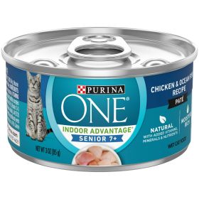 Purina ONE Chicken & Ocean Whitefish Pate Wet Cat Food for Senior Cats, 3 oz Can