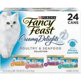 Purina Fancy Feast Creamy Delight Wet Cat Food Variety Pack, 3 oz Cans (24 Pack)