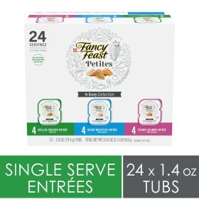 Purina Fancy Feast Petites Wet Cat Food Variety Pack, 1.1 oz Tub