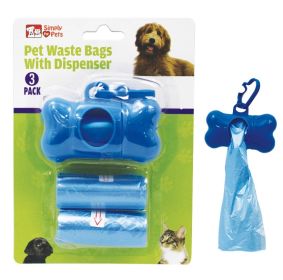 SIMPLY FOR PETS WASTE BAG 3 PK 1 DISPENSER + 2 ROLLS 15PC BAGS