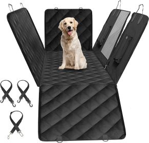 Simple Deluxe Dog Car Seat Cover for Back Seat; 100% Waterproof Pet Seat Protector with Mesh Window; Scratchproof & Nonslip Dog Hammock for Cars; Truc