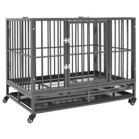 Dog Cage with Wheels Steel 40.2"x28.3"x33.5"