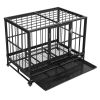 36.5' Heavy Duty Dog Cage Crate Kennel Metal Pet Playpen Portable with Tray Black