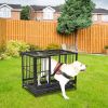 36.5' Heavy Duty Dog Cage Crate Kennel Metal Pet Playpen Portable with Tray Black