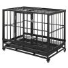 36.5' Heavy Duty Dog Cage Crate Kennel Metal Pet Playpen Portable with Tray Black