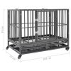 Dog Cage with Wheels Steel 40.2"x28.3"x33.5"