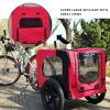 Bicycle trailer for pets outdoor foldable red color dog trailer with reflectors and safty flag