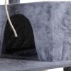 Multi-Level Cat Condo with pentagonal cat litter for Kittens Tall Cat Climbing Stand with Plush Toys - light gray XH