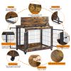 Furniture Dog Cage Crate with Double Doors(Rustic Brown; 38.58''W*25.2''D*27.17''H)
