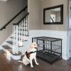 36.5' Heavy Duty Dog Cage Crate Kennel Metal Pet Playpen Portable with Tray Black