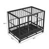 36.5' Heavy Duty Dog Cage Crate Kennel Metal Pet Playpen Portable with Tray Black