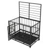 36.5' Heavy Duty Dog Cage Crate Kennel Metal Pet Playpen Portable with Tray Black