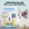 3pcs/set Pet Grooming Set; Cat Hair Comb Cat Nail Scissors; Pet Comb Set For Dogs & Cats