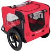 Bicycle trailer for pets outdoor foldable red color dog trailer with reflectors and safty flag