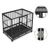 36.5' Heavy Duty Dog Cage Crate Kennel Metal Pet Playpen Portable with Tray Black