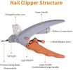 LED Light Pet Nail Clipper- Great for Trimming Cats & Dogs Nails & Claws; 5X Magnification That Doubles as a Nail Trapper; Quick-Clip; Steal Blades
