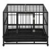 36.5' Heavy Duty Dog Cage Crate Kennel Metal Pet Playpen Portable with Tray Black