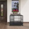 36.5' Heavy Duty Dog Cage Crate Kennel Metal Pet Playpen Portable with Tray Black