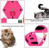 FluffyDream Interactive Cat Maze Box Toy; Electrical Cat Exercise Teaser Toy with Plush Tail & Ball Contains Bells; Fluffy Toys; Toys for Indoor Cats;