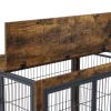 Furniture Dog Cage Crate with Double Doors(Rustic Brown; 38.58''W*25.2''D*27.17''H)