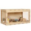 Wooden Hamster Cage Small Animals House, Acrylic Hutch for Dwarf Hamster, Guinea Pig, Chinchilla, Opening Top with Air Vents